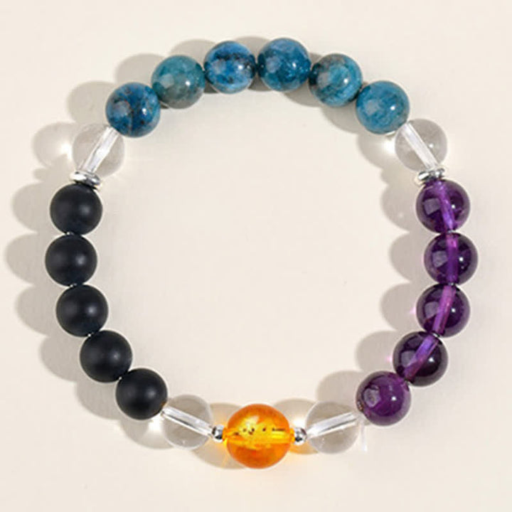 Buddha Stones Pulsera de protección del zodíaco chino con cristales naturales y brillo plateado - image 48