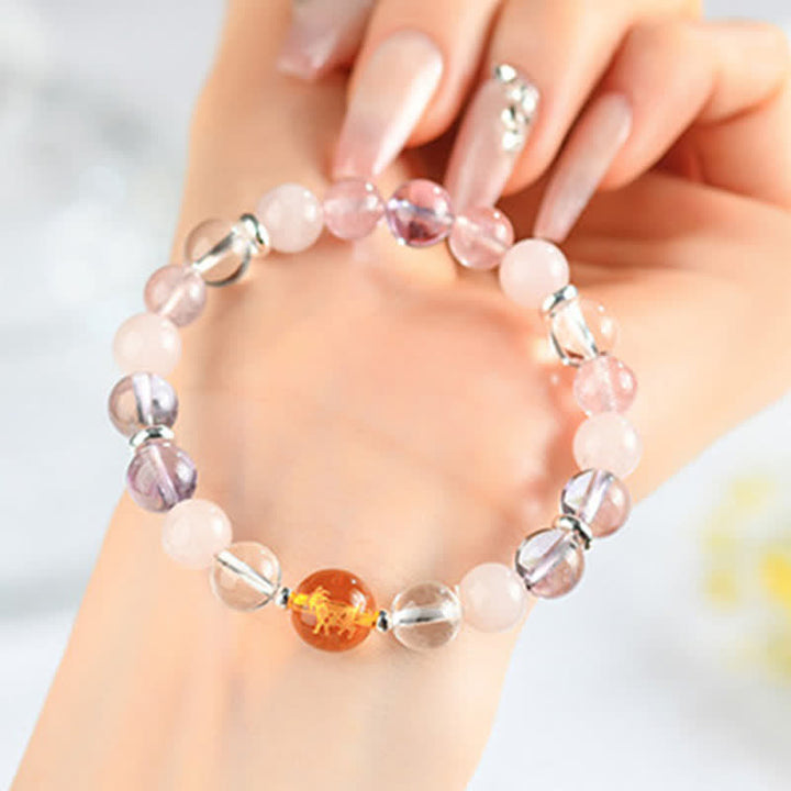 Buddha Stones Pulsera de protección del zodíaco chino con cristales naturales y brillo plateado - Cabra (circunferencia de la muñeca: 15-16 cm) - image 18