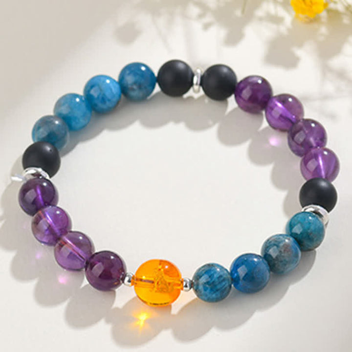 Buddha Stones Pulsera de protección del zodíaco chino con cristales naturales y brillo plateado - image 46