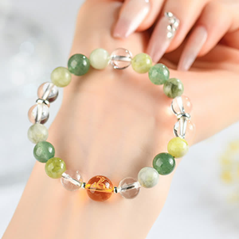 Buddha Stones Pulsera de protección del zodíaco chino con cristales naturales y brillo plateado - Serpiente (circunferencia de la muñeca: 15–16 cm) - image 31