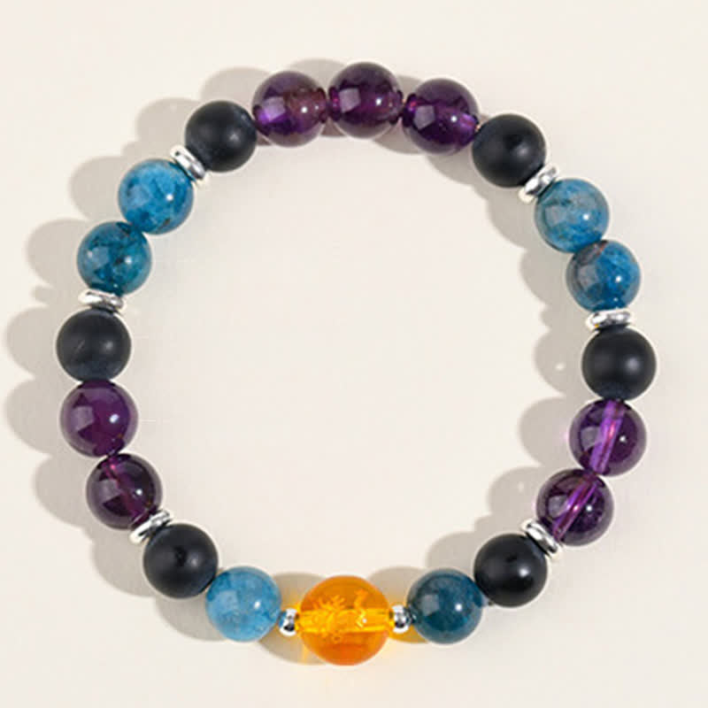 Buddha Stones Pulsera de protección del zodíaco chino con cristales naturales y brillo plateado - image 29