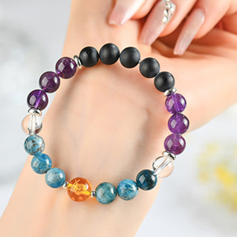 Buddha Stones Pulsera de protección del zodíaco chino con cristales naturales y brillo plateado - Conejo (circunferencia de la muñeca: 15-16 cm) - image 13
