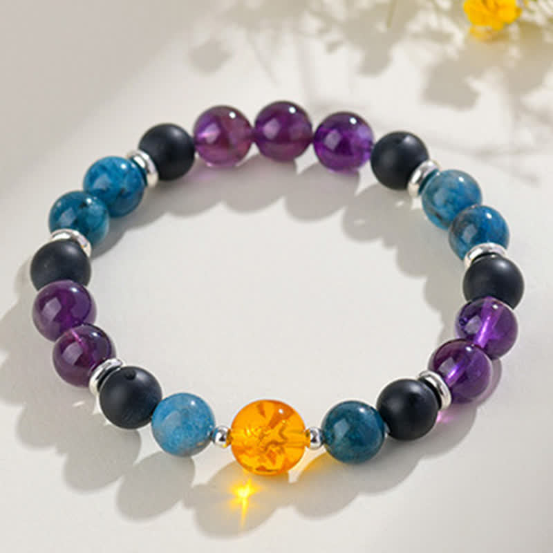 Buddha Stones Pulsera de protección del zodíaco chino con cristales naturales y brillo plateado - image 30