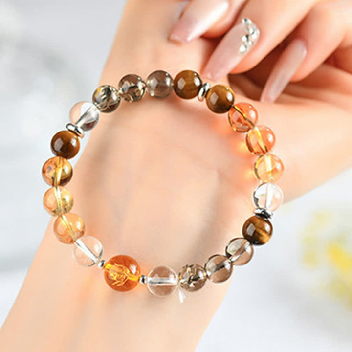 Buddha Stones Pulsera de protección del zodíaco chino con cristales naturales y brillo plateado - Tigre (circunferencia de la muñeca: 15-16 cm) - image 23