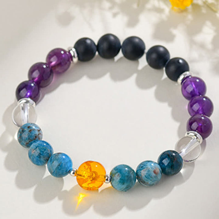Buddha Stones Pulsera de protección del zodíaco chino con cristales naturales y brillo plateado - image 15