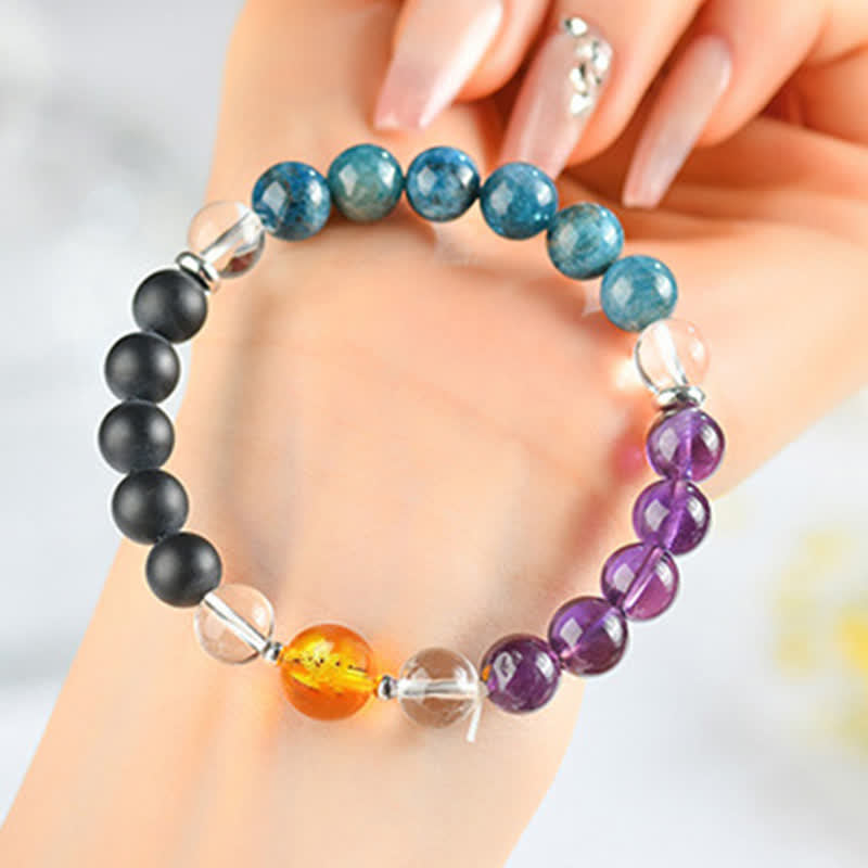 Buddha Stones Pulsera de protección del zodíaco chino con cristales naturales y brillo plateado - Cerdo (circunferencia de la muñeca: 15-16 cm) - image 47
