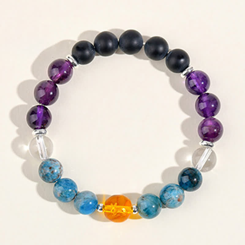 Buddha Stones Pulsera de protección del zodíaco chino con cristales naturales y brillo plateado - image 14