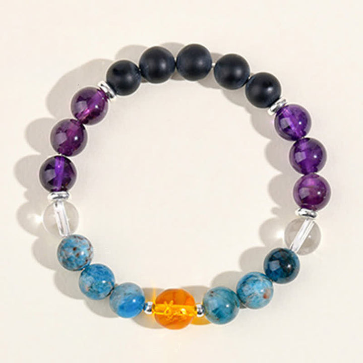 Buddha Stones Pulsera de protección del zodíaco chino con cristales naturales y brillo plateado - image 14