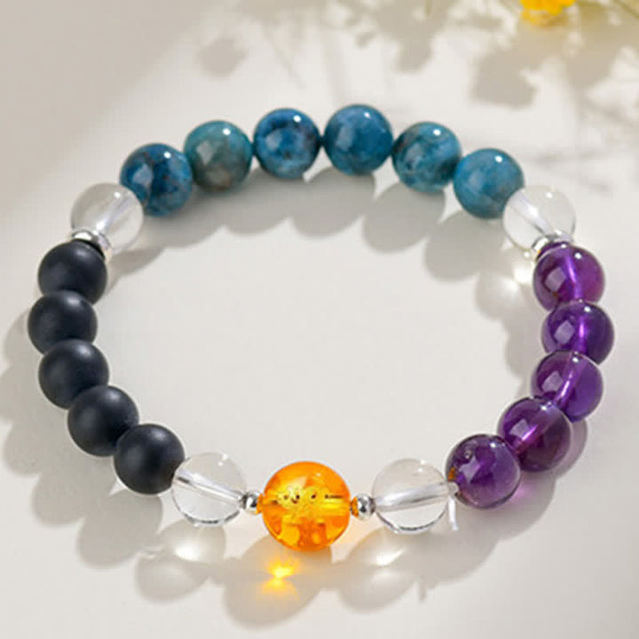 Buddha Stones Pulsera de protección del zodíaco chino con cristales naturales y brillo plateado - image 49