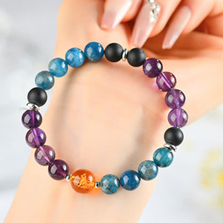 Buddha Stones Pulsera de protección del zodíaco chino con cristales naturales y brillo plateado - Perro (circunferencia de la muñeca: 15–16 cm) - image 44