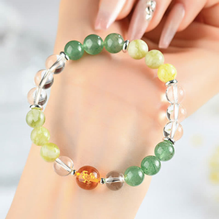 Buddha Stones Pulsera de protección del zodíaco chino con cristales naturales y brillo plateado - Gallo (Circunferencia de la muñeca: 15–16 cm) - image 34