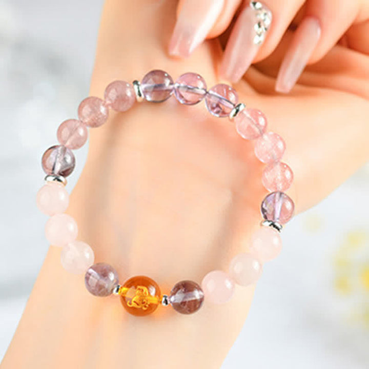 Buddha Stones Pulsera de protección del zodíaco chino con cristales naturales y brillo plateado - Mono (circunferencia de la muñeca: 15-16 cm) - image 41