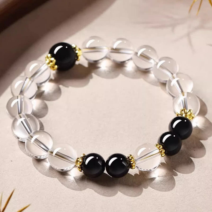 Buddha Stones Pulsera curativa de cuentas de cuarzo transparente natural - image 2