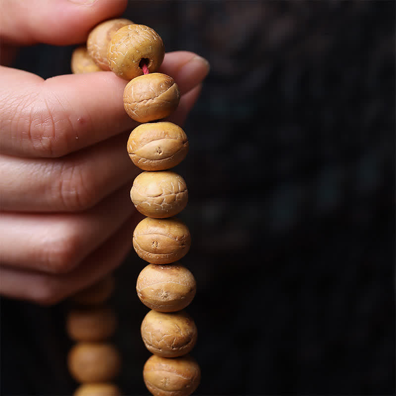 Buddha Stones Mala de muñeca tibetana con borla grabada y diseño del Ojo de Fénix y la Sabiduría Bodhi - image 7