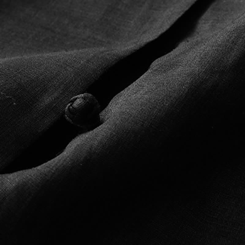 Buddha Stones Camisas de manga tres cuartos para mujer, color liso, con cuello mandarín, ideales para el verano. - image 15