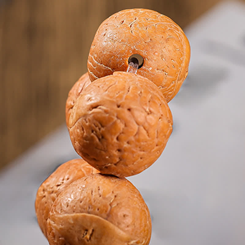 Buddha Stones Mala étnica tallada a mano con el símbolo del ojo de fénix y la sabiduría de Bodhi - image 3