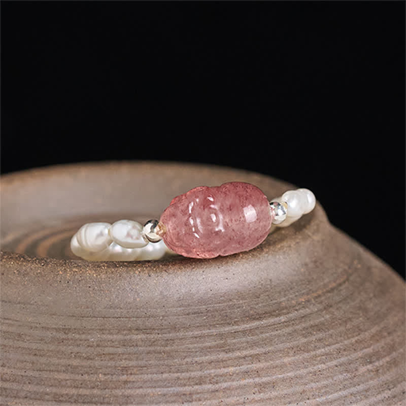 Buddha Stones Anillo elástico curativo PiXiu con minicuentas de 3 mm, piedra lunar natural, turmalina, granate, perla y cuarzo fresa. - image 22