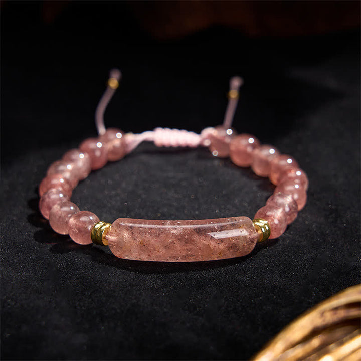 Buddha Stones Pulsera de transformación positiva con aventurina verde amatista, ojo de tigre y cuarzo fresa - image 17