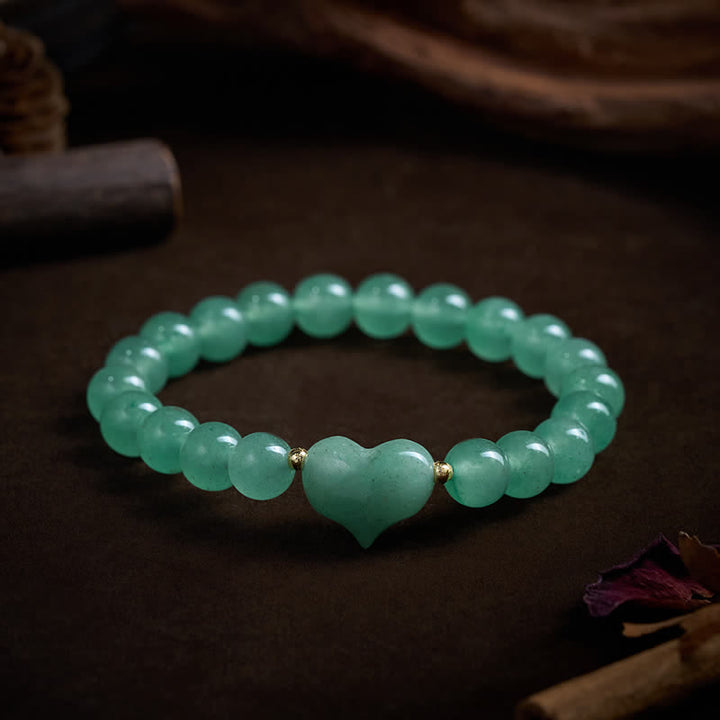 Buddha Stones Pulsera espiritual de corazón de amor con aventurina verde amatista natural, ojo de tigre y cuarzo fresa. - image 13