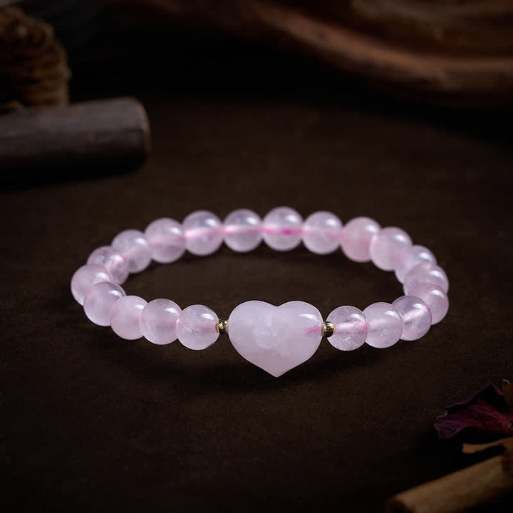 Buddha Stones Pulsera espiritual de corazón de amor con aventurina verde amatista natural, ojo de tigre y cuarzo fresa. - image 27