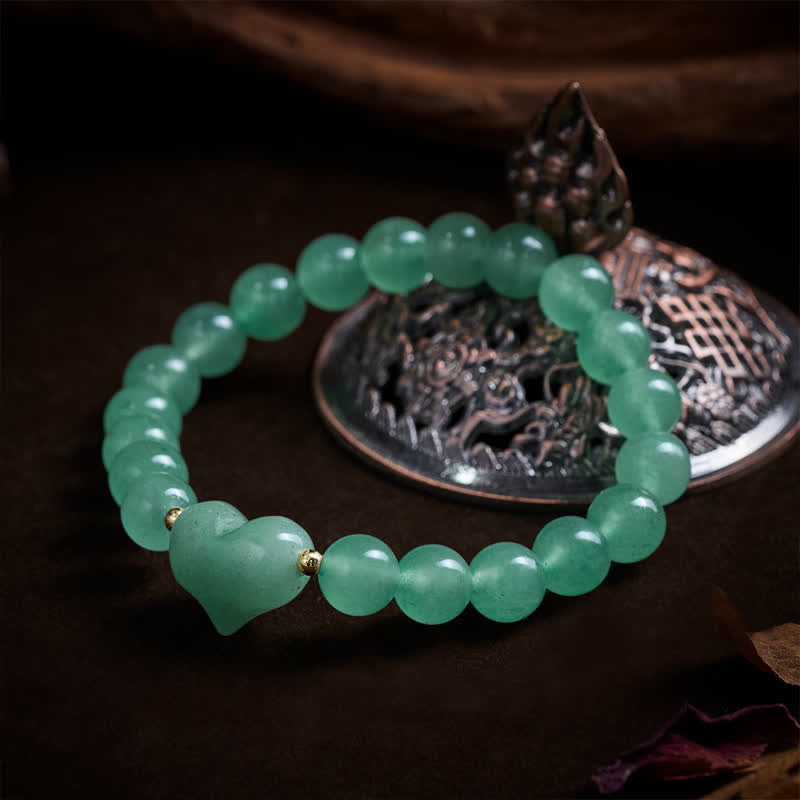 Buddha Stones Pulsera espiritual de corazón de amor con aventurina verde amatista natural, ojo de tigre y cuarzo fresa. - image 15