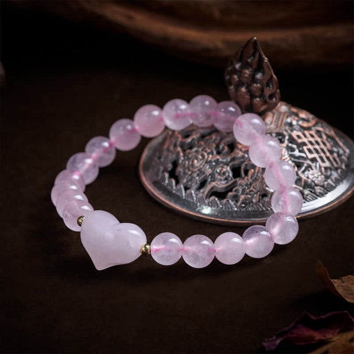 Buddha Stones Pulsera espiritual de corazón de amor con aventurina verde amatista natural, ojo de tigre y cuarzo fresa. - image 28