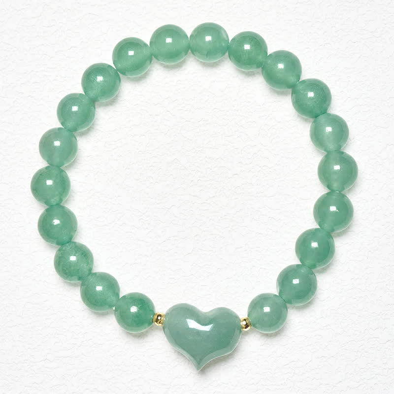 Buddha Stones Pulsera espiritual de corazón de amor con aventurina verde amatista natural, ojo de tigre y cuarzo fresa. - image 12