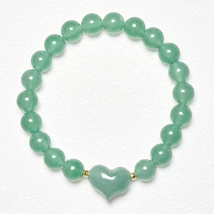 Buddha Stones Pulsera espiritual de corazón de amor con aventurina verde amatista natural, ojo de tigre y cuarzo fresa. - image 12