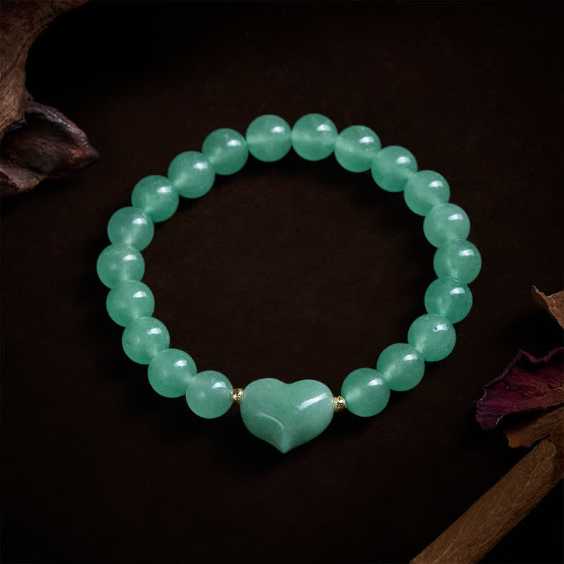 Buddha Stones Pulsera espiritual de corazón de amor con aventurina verde amatista natural, ojo de tigre y cuarzo fresa. - image 14