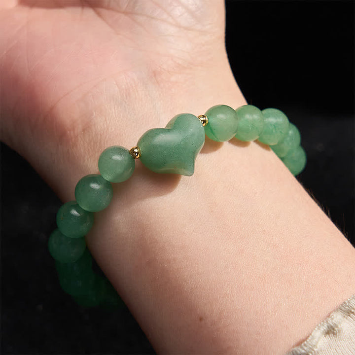 Buddha Stones Pulsera espiritual de corazón de amor con aventurina verde amatista natural, ojo de tigre y cuarzo fresa. - image 16