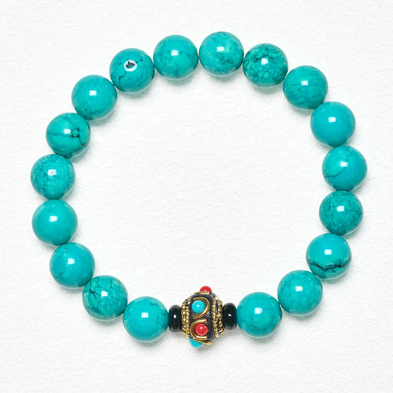 Buddha Stones Pulsera de protección de turquesa tibetana - image 1