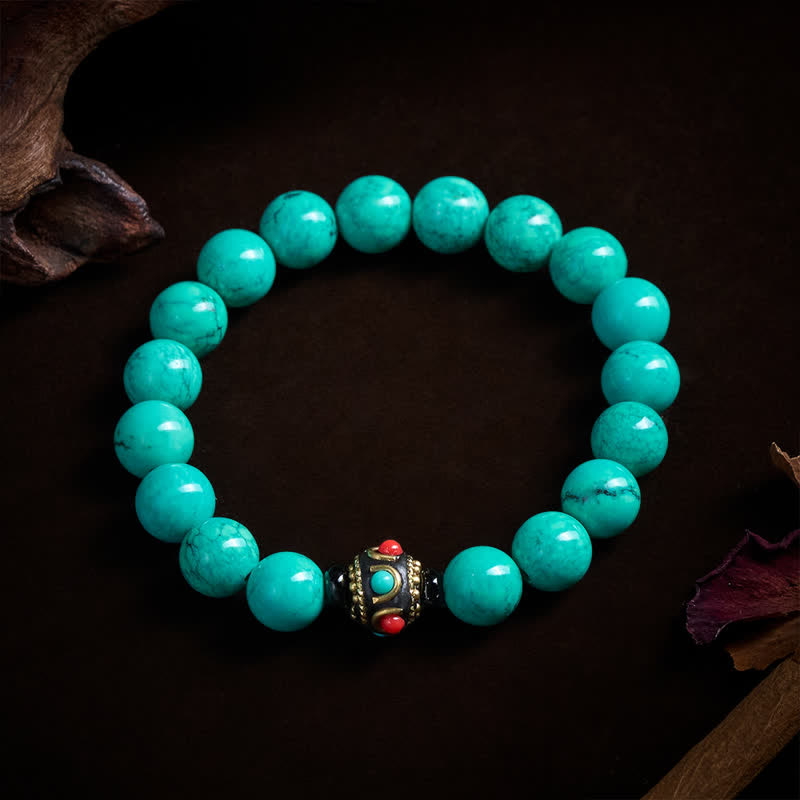 Buddha Stones Pulsera de protección de turquesa tibetana - image 2