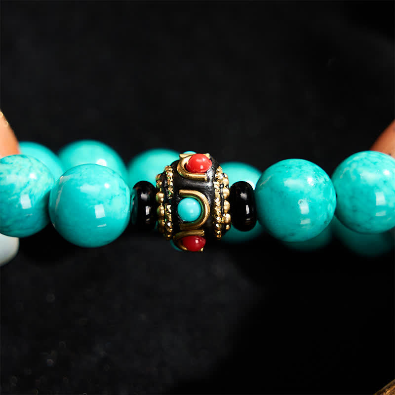 Buddha Stones Pulsera de protección de turquesa tibetana - image 6