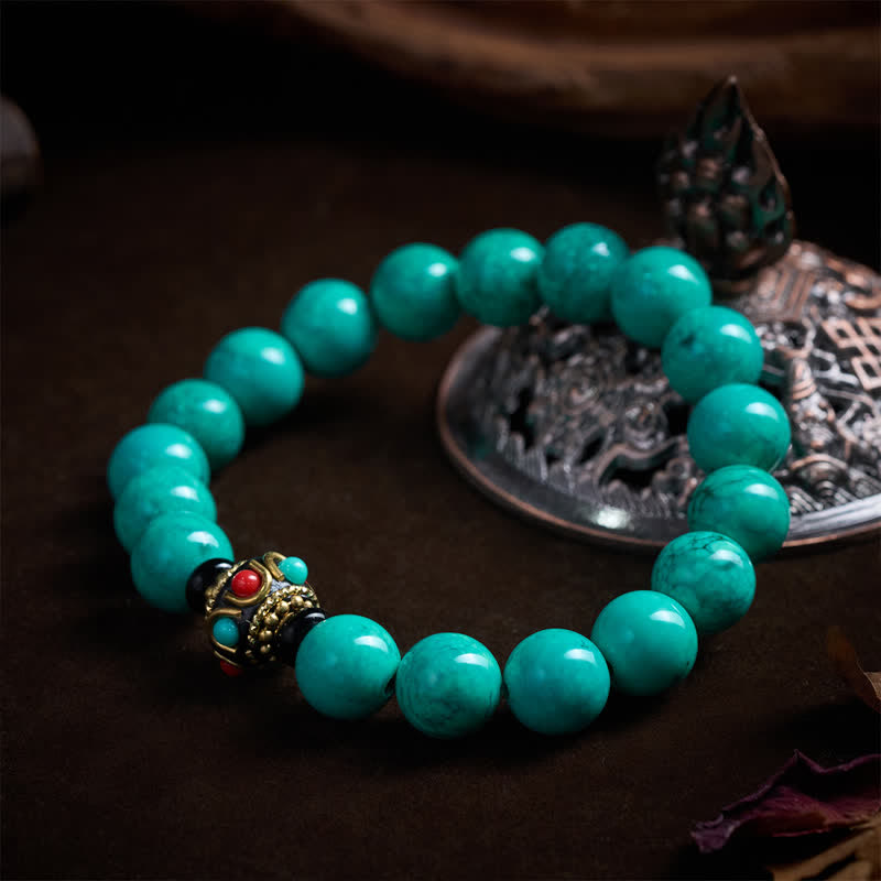 Buddha Stones Pulsera de protección de turquesa tibetana - image 4