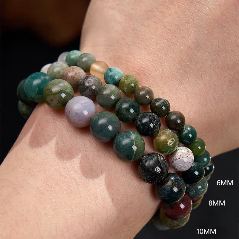 Buddha Stones Pulsera de protección y paz con jaspe y ágata de sedimentos marinos de piedra natural - image 13
