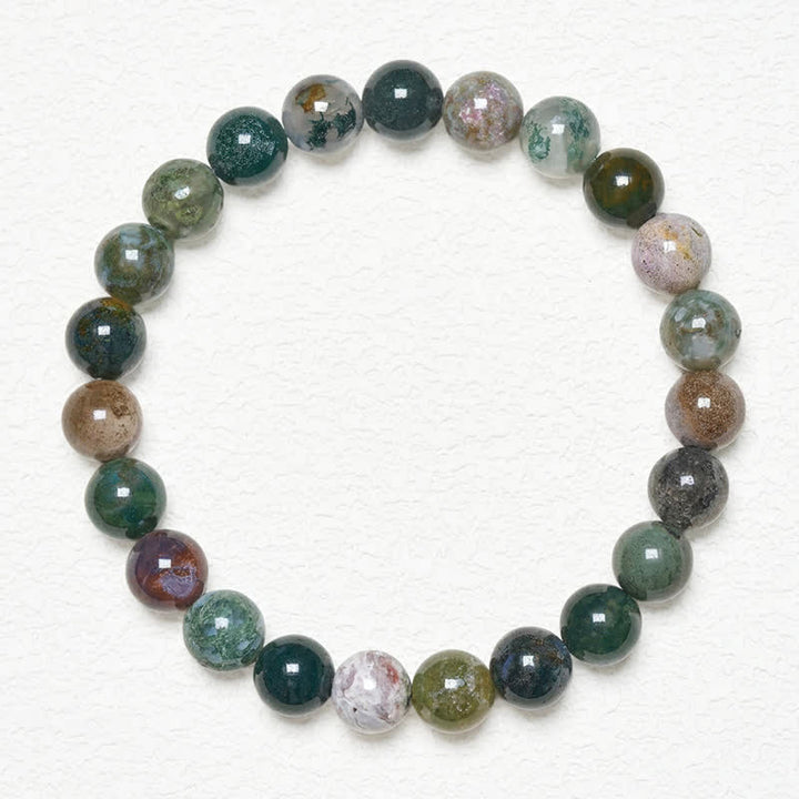 Buddha Stones Pulsera de protección y paz con jaspe y ágata de sedimentos marinos de piedra natural - image 1