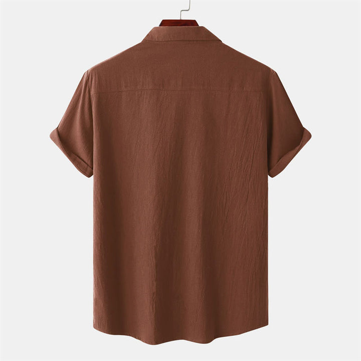 Buddha Stones Camisas de manga corta para hombre, estilo casual de verano, con botones y bolsillos decorativos. - image 30