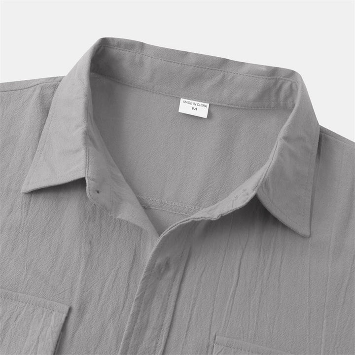 Buddha Stones Camisas de manga corta para hombre, estilo casual de verano, con botones y bolsillos decorativos. - image 38