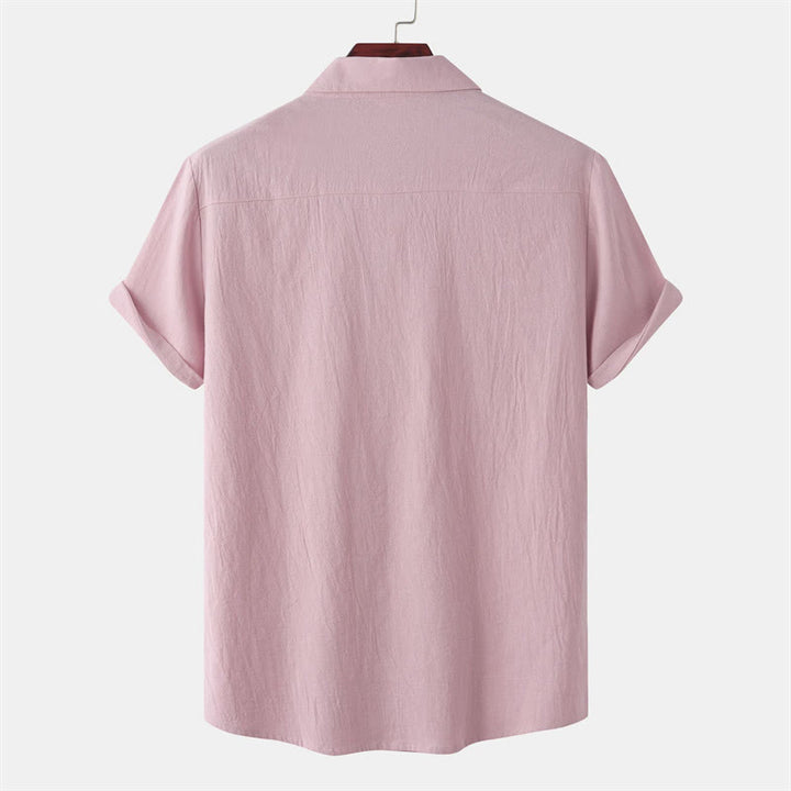 Buddha Stones Camisas de manga corta para hombre, estilo casual de verano, con botones y bolsillos decorativos. - image 44
