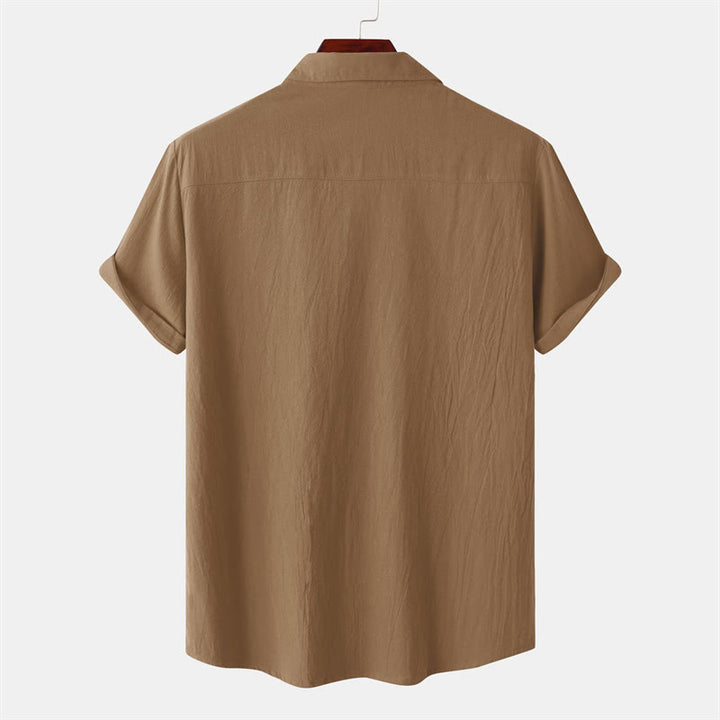 Buddha Stones Camisas de manga corta para hombre, estilo casual de verano, con botones y bolsillos decorativos. - image 51