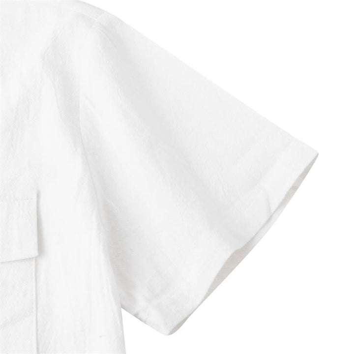 Buddha Stones Camisas de manga corta para hombre, estilo casual de verano, con botones y bolsillos decorativos. - image 81
