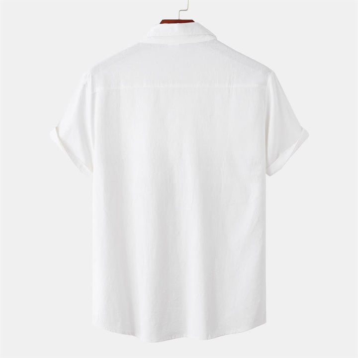Buddha Stones Camisas de manga corta para hombre, estilo casual de verano, con botones y bolsillos decorativos. - image 79