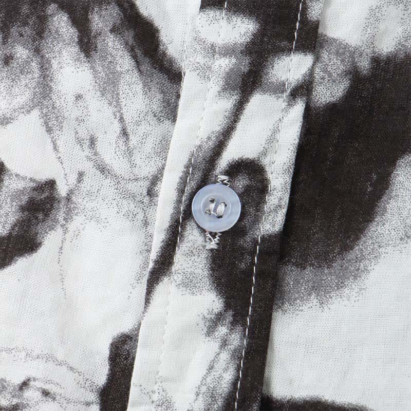 Buddha Stones Camisas de manga corta para hombre, estilo casual de verano, con botones y estampado de tinta. - image 5