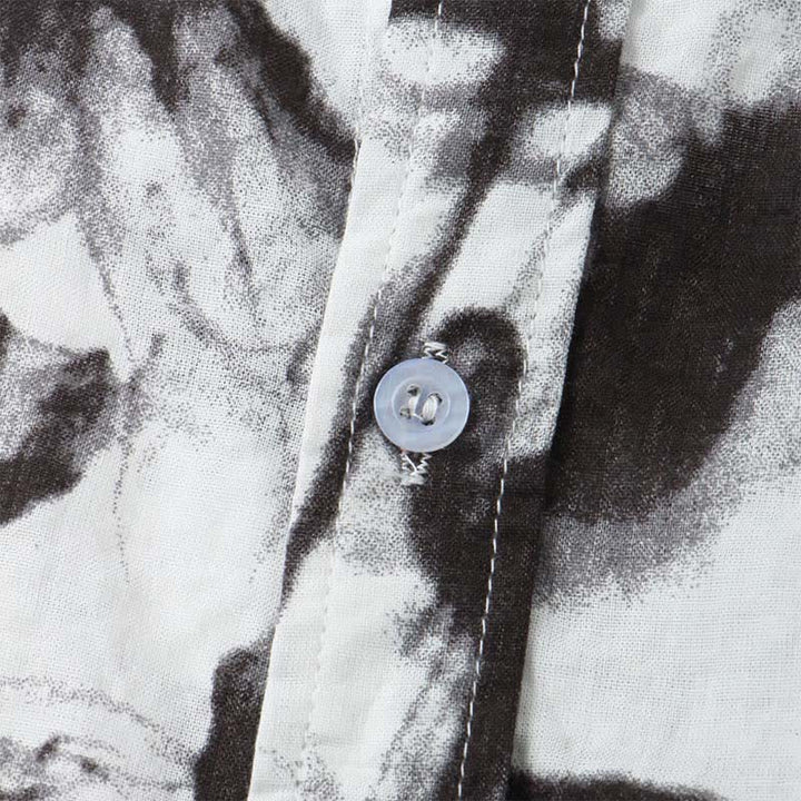 Buddha Stones Camisas de manga corta para hombre, estilo casual de verano, con botones y estampado de tinta. - image 5