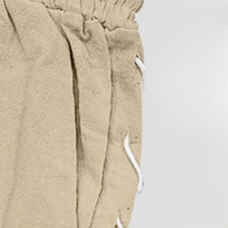 Pantalones cortos tipo bermudas Buddha Stones de verano con cordón ajustable y abertura lateral, color liso, para hombre, con bolsillos. - image 6