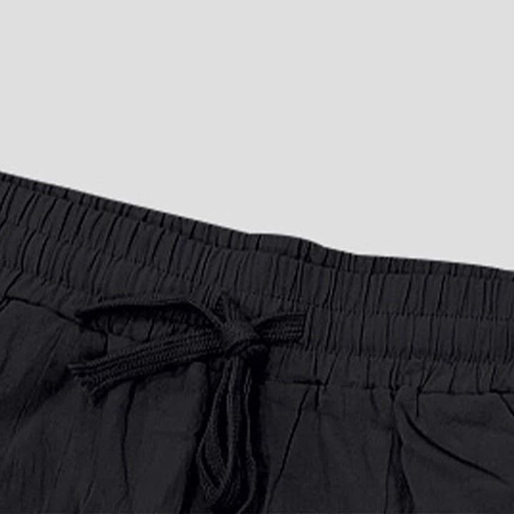 Pantalones cortos tipo bermudas Buddha Stones de verano con cordón ajustable y abertura lateral, color liso, para hombre, con bolsillos. - image 12