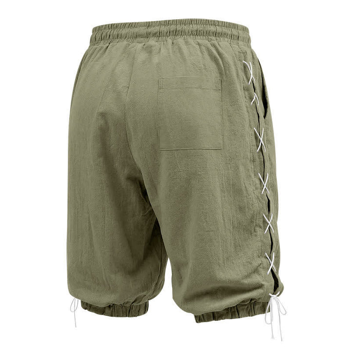 Pantalones cortos tipo bermudas Buddha Stones de verano con cordón ajustable y abertura lateral, color liso, para hombre, con bolsillos. - image 27