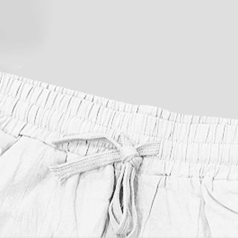 Pantalones cortos tipo bermudas Buddha Stones de verano con cordón ajustable y abertura lateral, color liso, para hombre, con bolsillos. - image 53