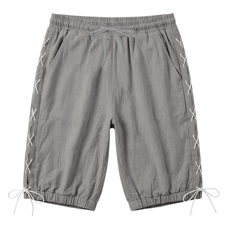 Pantalones cortos tipo bermudas Buddha Stones de verano con cordón ajustable y abertura lateral, color liso, para hombre, con bolsillos. - Gris - US/UK/AU44，EU54 (3XL) - image 35