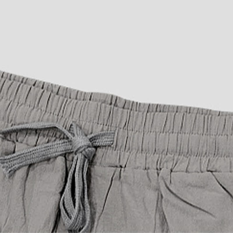 Pantalones cortos tipo bermudas Buddha Stones de verano con cordón ajustable y abertura lateral, color liso, para hombre, con bolsillos. - image 39